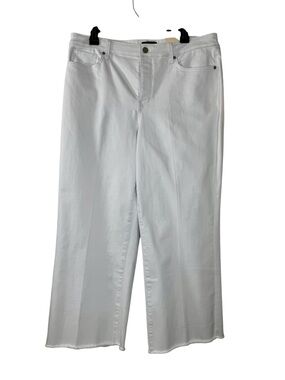 NYDJ White Coco Relaxed Wide Leg Crop Jeans-Size 12 NWT